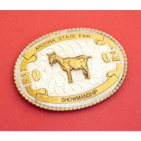 Other - Vintage Arizona State Fair Showmanship Goat Nickel Silver Belt Buckle - F39